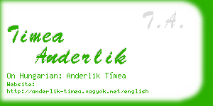 timea anderlik business card