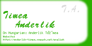 timea anderlik business card